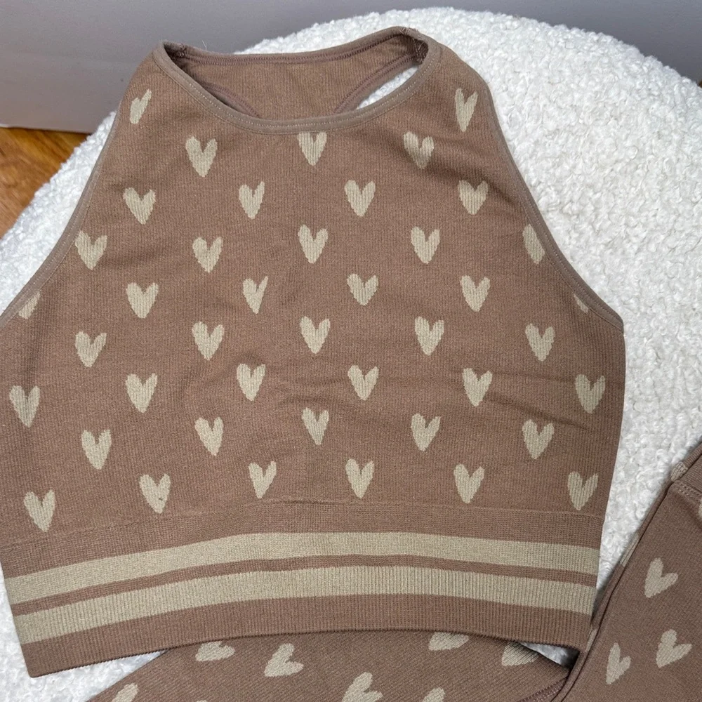 Spiritual Ganster tan heart legging set - Picture 2 of 7